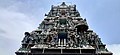 Shri Sundararaja Perumal Temple Tower backed by blue sky, Agaram, Perambur, Chennai, Tamil Nadu, India.