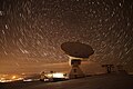 The IRAM 30-meter telescope observing by night