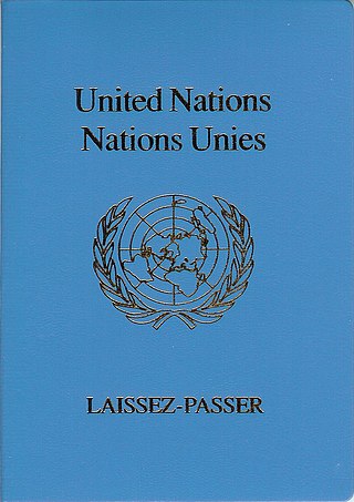 <span class="mw-page-title-main">United Nations laissez-passer</span> Diplomatic travel document issued by the United Nations