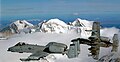 South aspect of Mt. Balchen centered. Mt. Giddings to left, Mt. Skarland to right, and part of Mt. Geist behind Balchen.