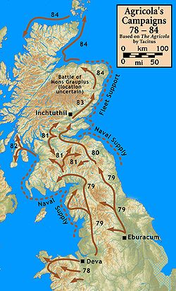 General Gnaeus Julius Agricola advances through Carlisle in AD 79.