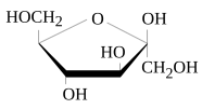 structuurformule van fructose in plat vlak weergegeven