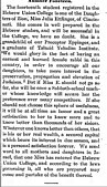 1875 article describing Julia Ettlinger, female student at Hebrew Union College, as a potential female rabbi (The American Israelite, October 29, 1875)