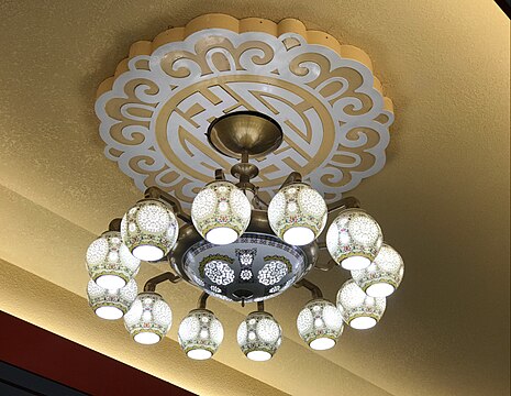 Lamp at the ceiling of the platform