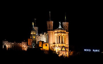 La basilique Notre-Dame de Fourvière, un des symboles de Lyon.