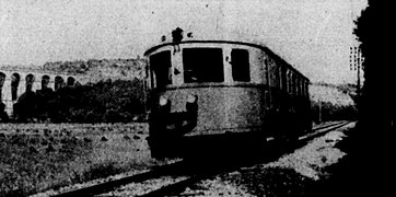 Pauline 2 or 2 bis on the Dijon-Ville line at Épinac in front of the Velars-sur-Ouche viaduct.