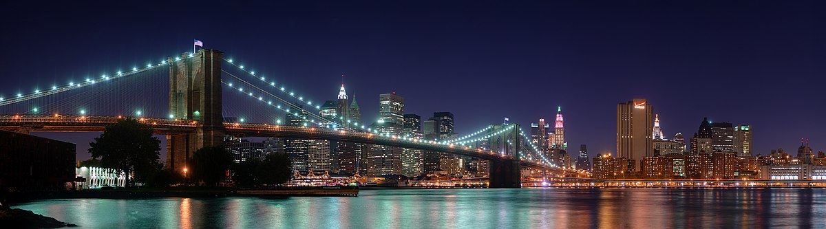 Die Brooklyn-brug in die nag