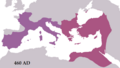 Western Roman Empire (395–476/480 AD) and Byzantine Empire (286/395–1453 AD) in 460 AD.