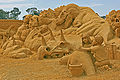 Sand sculpture at the Sand Sculpting Australia "Dinostory" exhibit