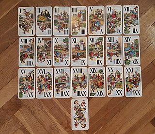 <i>Industrie und Glück</i> Pattern of French suited Tarot playing cards