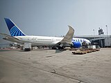 United Airlines Boeing 787-9 N29981 loading baggage at Chicago O'Hare ORD.jpg