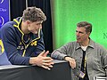 Rece Davis interviewing a Michigan player