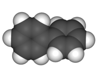 Space filling model showing its twisted conformation