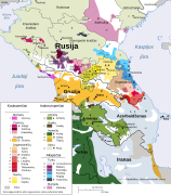 Aire de diffusion du karatchaï balkar parmi les langues du Caucase.