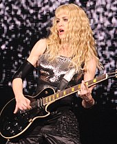 According to the Rock Hall, Madonna became an early emblem of "'women in rock' helping dissolve gender boundaries in the music business. HungUpSticky3.jpg