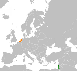 Peta memperlihatkan lokasiIsrael and Netherlands