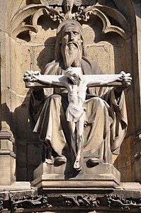 Statue of Christ, above the portal