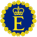 L'emblema blu della regina Elisabetta II.