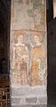 Church of Pietro e Paolo, St. Dorotea and St. Tecla, fresco on a pillar of the church, 15th century