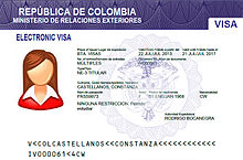 Sample of Colombian online visa Colombian Electronic Visa.jpg