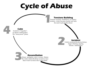 <span class="mw-page-title-main">Cycle of abuse</span> Social cycle theory explaining patterns of behavior in an abusive relationship