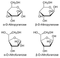 de: Die Stereoisomere der D-Altrose in Haworth-Schreibweise; en: stereoisomers of D-altrose in Haworth projection