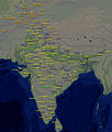 This detailed map shows the locations of kingdoms and republics mentioned in the Indian epics or Bharata Khanda.