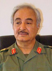 Khalifa Haftar, the head of the Libyan National Army, one of the main factions in the 2014 civil war General Haftar (cropped).jpg