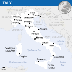 Location of Italy