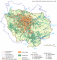 Développement urbain de la région de Paris (légende en anglais)