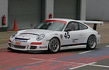 Porsche Carrera Cup 997 cup car at Silverstone in 2008 Porsche Carrera Cup Press Day 001.jpg