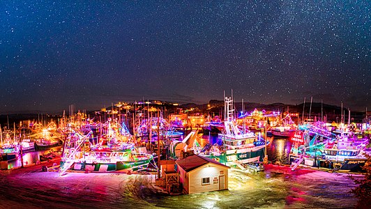 Port de Grave Christmas Boat Lighting שצולם על ידי Ting ting Chen