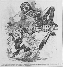 Satterfield cartoon about constant revolutions in the Dominican Republic.jpg