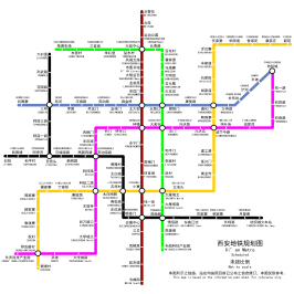 Routekaart van de Metro van Xi'an