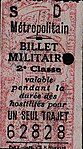 Billet militaire (2e classe recto).