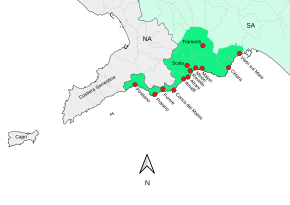 Map of Amalfi Coast Costiera amalfitana.svg