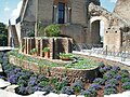 Vestiges d'une fontaine ovale des pièces latérales de la Cenatio.