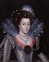 Den skotske prinsessen Elisabeth av Bøhmen 1613 med svart sørgebind som tegn på sorg.