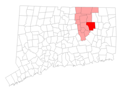 Location within Tolland County, کنتیکت