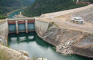 Location: Canada. A rock slide deposit. Mica Dam spillway.jpg