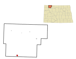 Location of Powers Lake, North Dakota