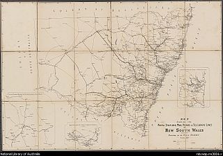 NSW Telegraph Routes (in blue) October 1885