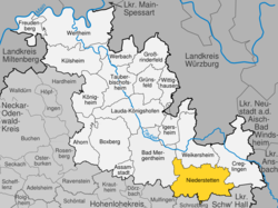 Elhelyezkedése Baden-Württemberg térképén