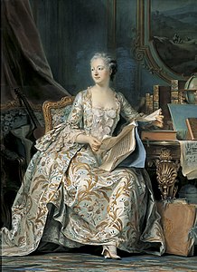 Madame de Pompadour, metresa regelui Ludovic al XV-lea al Franței, a făcut din roz și bleu principalele culori ale modei de la Curtea de la Versailles.