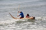 Rai de totora a Huanchaco, Peru