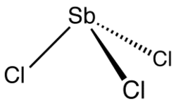 Formula di struttura del tricloruro di antimonio