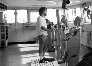 <span class="mw-page-title-main">Helmsman</span> Sailor with steering duties on a ship