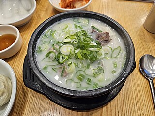 <i>Seolleongtang</i> Korean broth tang of ox bones, brisket, and other meat cuts