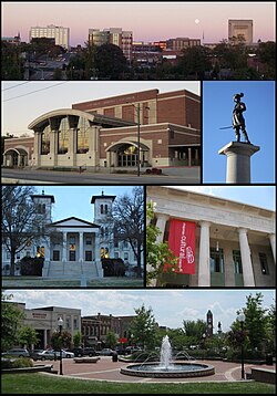 Pamje e qytetit, Spartanburg Memorial Auditorium, Monumenti i Daniel Morgan, Kolegji Wofford, Qendra Kulturore Chapman, Sheshi Morgan