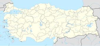 A map of Turkey with Mersin marked in the south of the country.